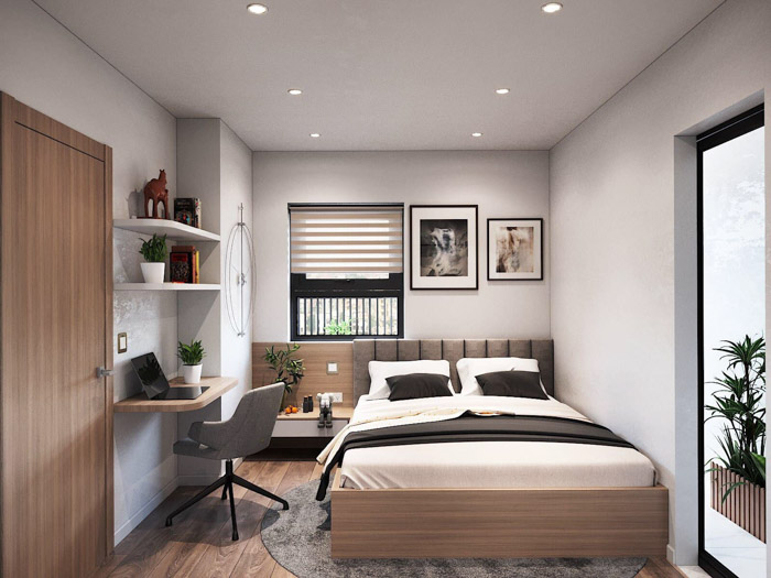 Phòng ngủ hiện đại thứ 2 với thiết kế đơn giản