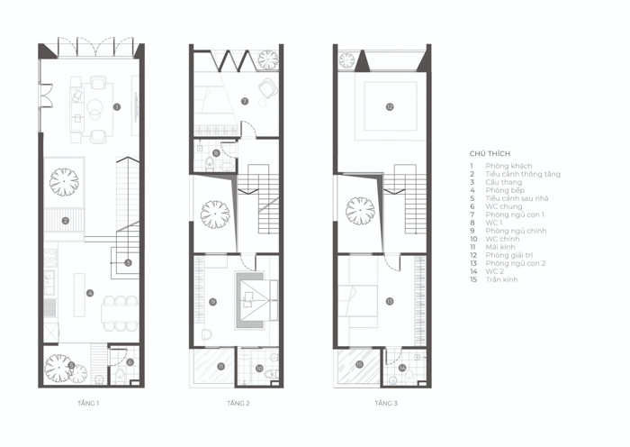 Bản vẽ sơ bộ 3 tầng của căn nhà